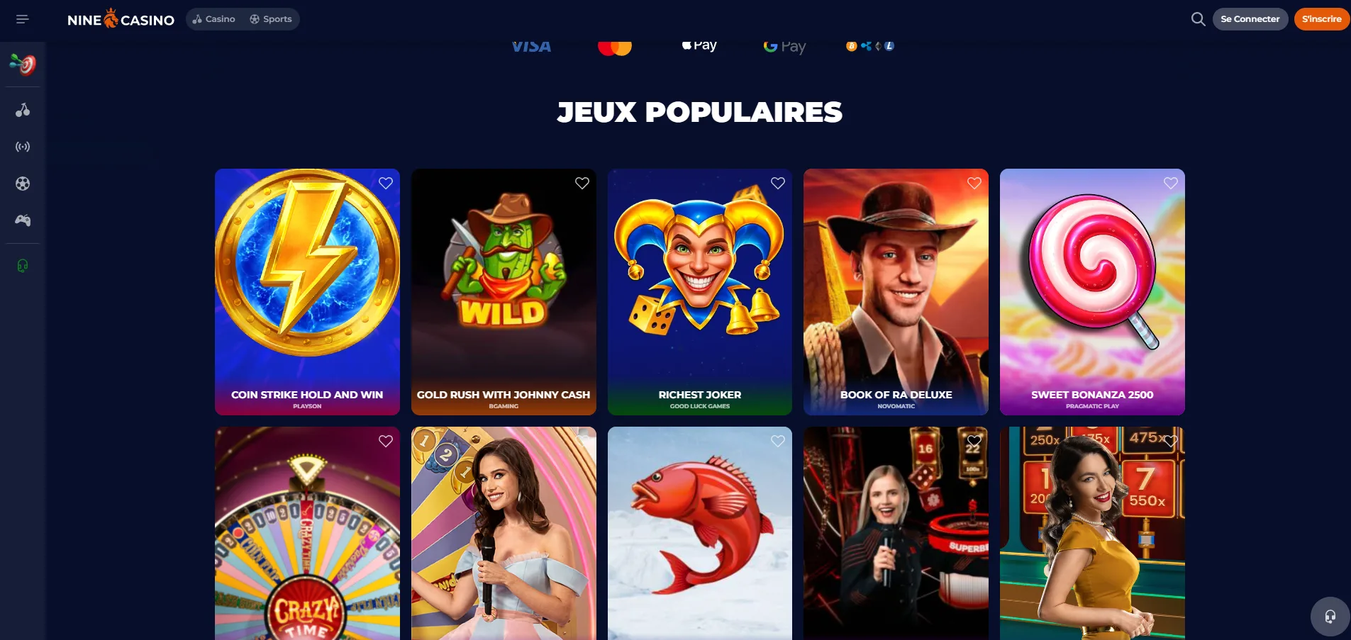 Nine Casino jeux